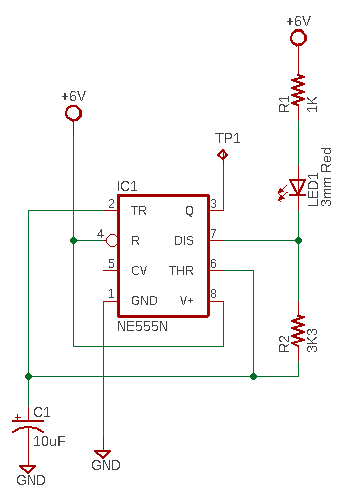 Power-Thrifty LED Flasher Schematic