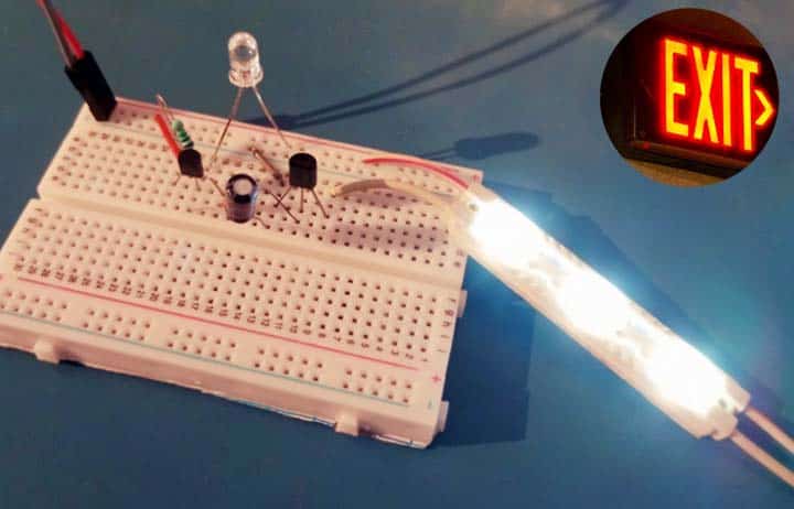 LED Exit Sign Breadboard Test