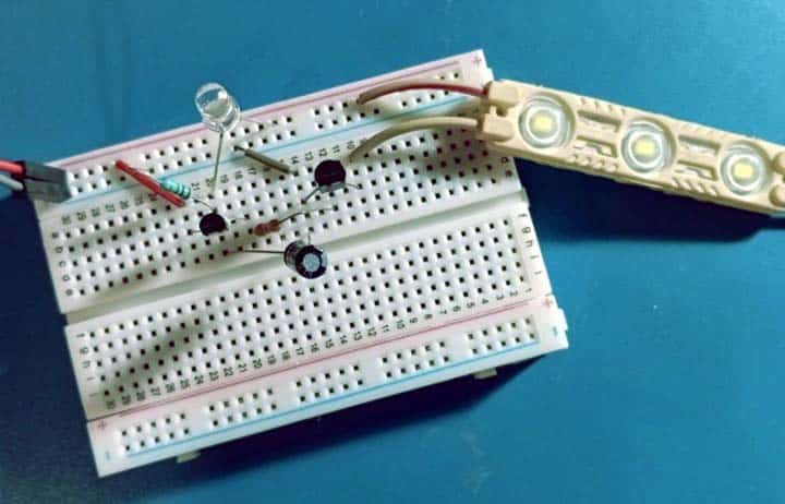 LED Exit Sign Breadboard Test